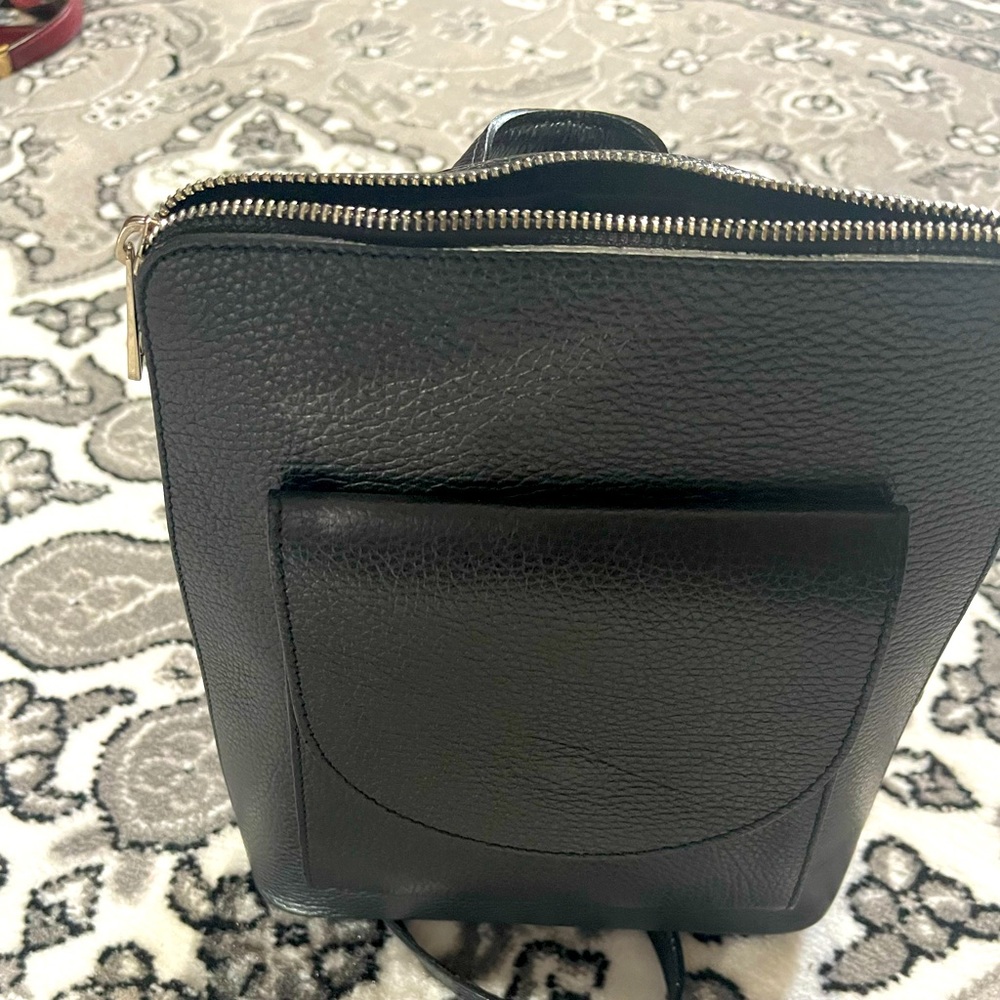 Neiman Marcus back pack handbag Crossbody bag black leather